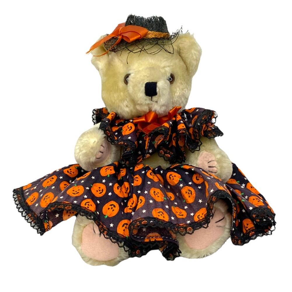 Vintage Halloween Bear Stuffed Animal Plush 11" Holiday Stuffed Animal